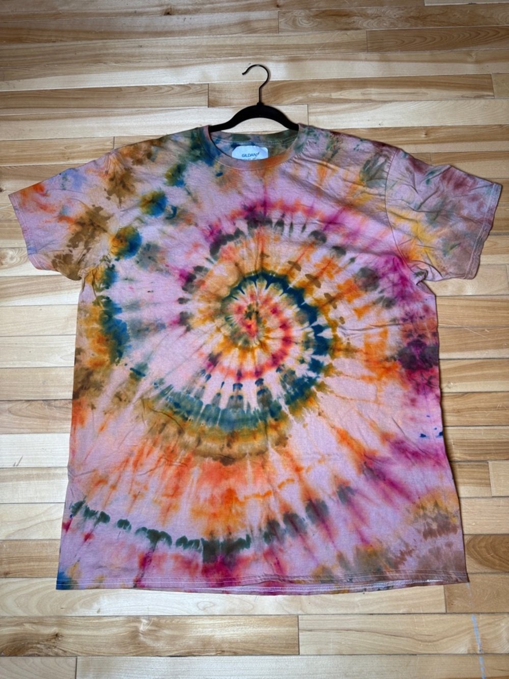 Gildan Tie-Dye Spiral Tee - blue, Orange & Green